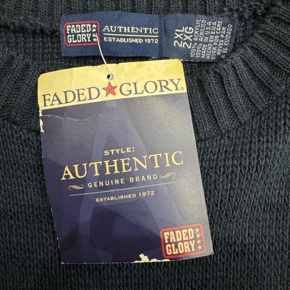 Men's Navy Sweater with American Flag Design - Picture 2 of 3